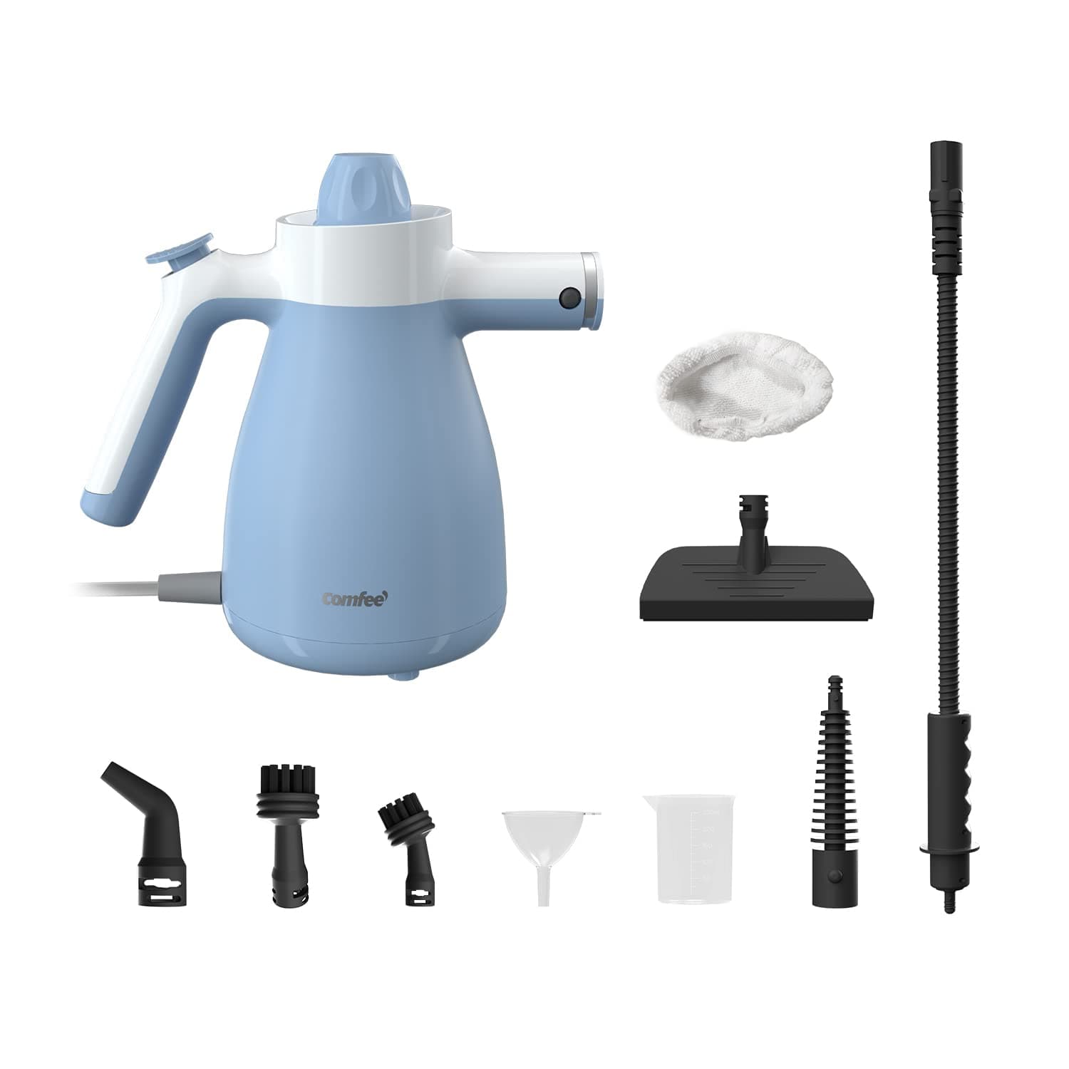 COMFEE' Steam Cleaner, Portable, Handheld Water Cleaner Powerful and Multipurpose, Kills 99.9% of Germs for Car, House, Kitchen, Carpet, Window Stains, Blue