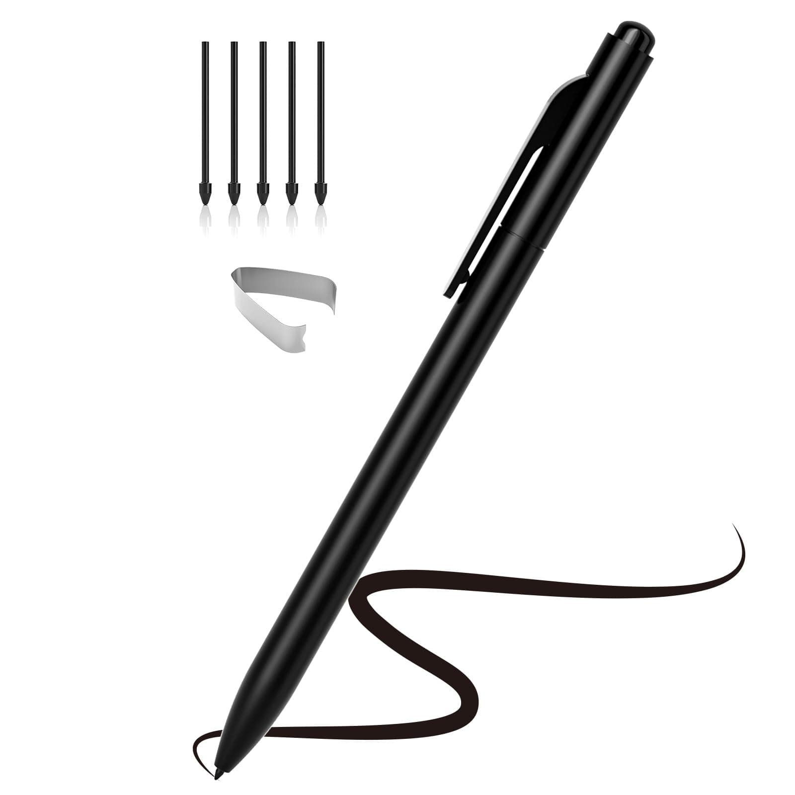 Ciscle EMR Stylus for Remarkable 2, No Charging or Bluetooth Required, Digital Pen with Palm Rejection, 4096 Pressure & Tilt Support, Eraser and 5 Replaceable Tips (Black)