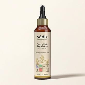 Vedix Vanya Root Stimulating Ayurvedic Hair Oil | Hair Growth Oil With Fenugreek + Sesamum + Sage - Customized Anti Hair Fall Control Oil - 100ml