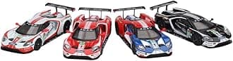 True Scale Miniatures Model Car Compatible with Ford GT LMGTE PRO 2019 24 Hrs of Le Mans Ford Chip Ganassi Team 4 Cars Set 1/64 Diecast Model Car MGTS0010