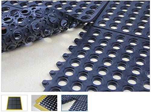 3/8" x 36" x 36" Black Rubber Drain mat