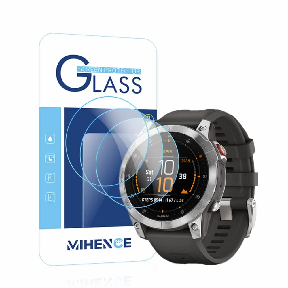 (3PCS) Mihence Compatible with Garmin Epix (Gen 2) Screen Protector, 9H Anti-Scratch Premium Real Tempered Glass Screen Protector Compatible with EPIX (Gen 2) Smartwatch