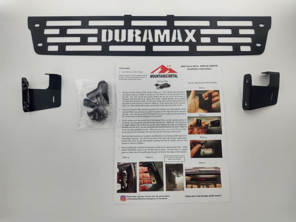 Bumper Grille Insert Duramax Edition Compatible with 2015-2019 Sierra 2500 3500 HD M2M #700-60-1