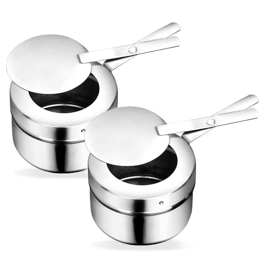 TELANKSFuel Paste Container, Stainless Steel, Pack of 2, Fuel Paste Container for Fondue Food Warmer or Chafing Dish