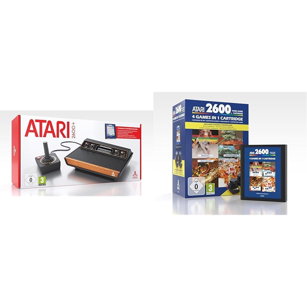 Atari 2600 Plus (Exclusive to Amazon.co.uk) & 4 in 1 Game Cartridge Plus Paddle Pack (Exclusive to Amazon.co.uk)