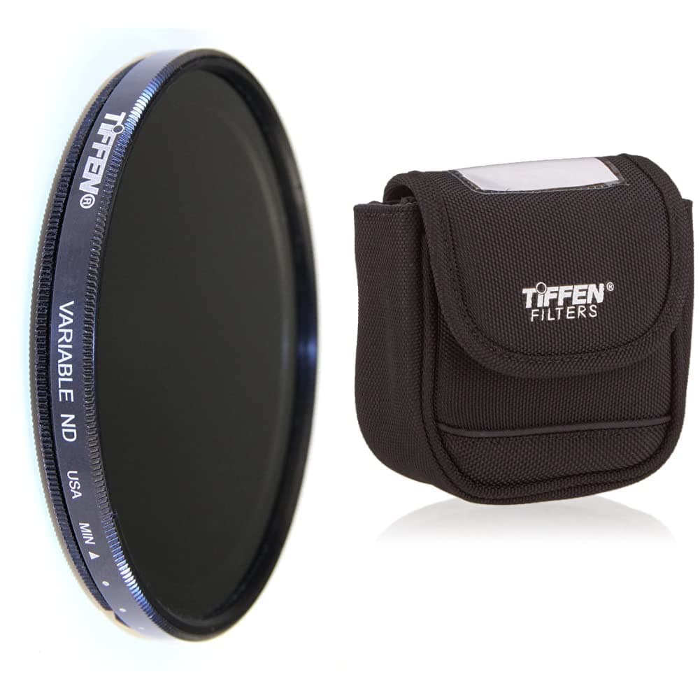 Tiffen 77mm Variable Neutral Density Filter 77VND for Camera lenses & Large Belt Style Filter Pouch for Filters 62mm to 82mm