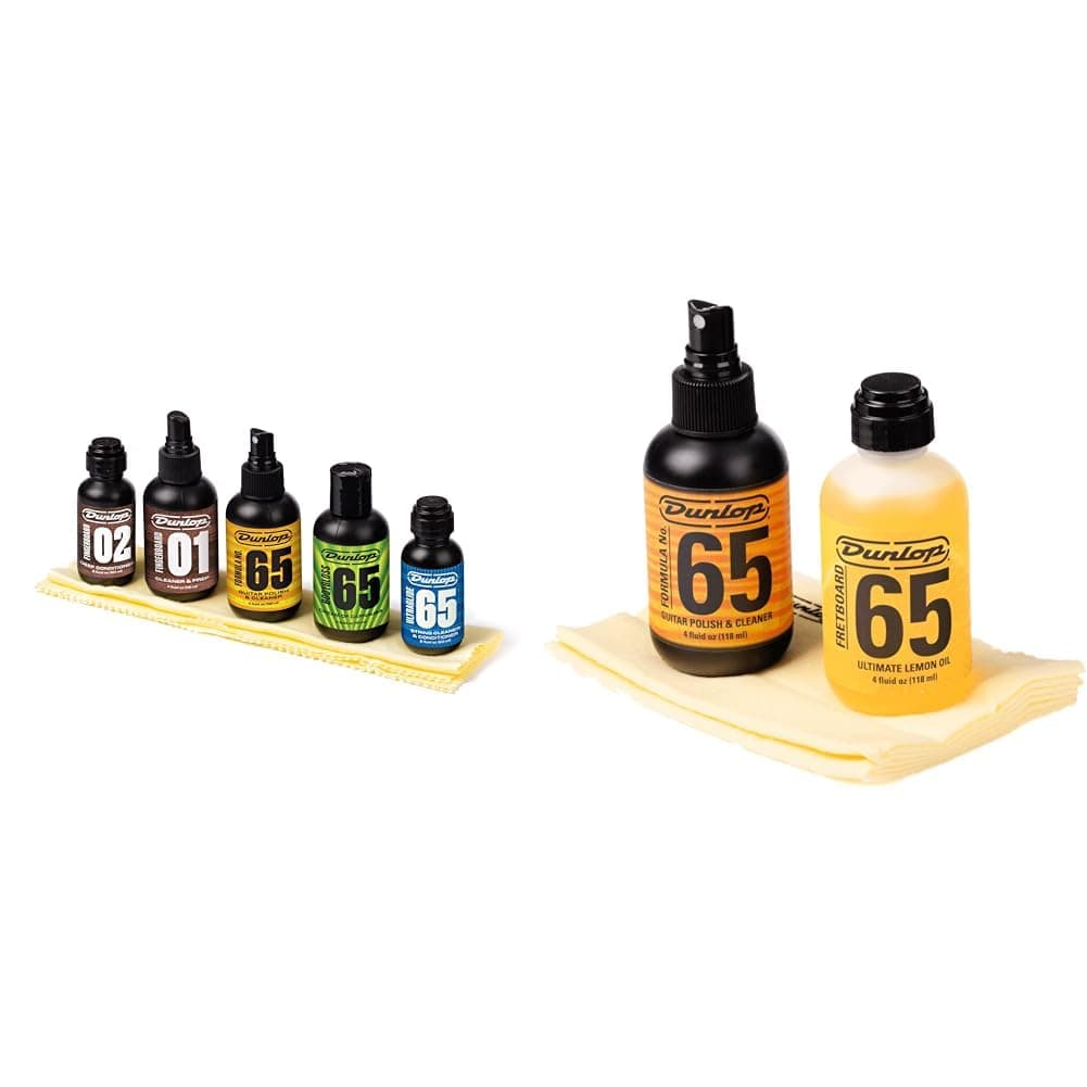 JIM DUNLOP Guitar Care Bundle with System 65 Maintenance Kit and Body & Fingerboard Cleaning Kit (6503)
