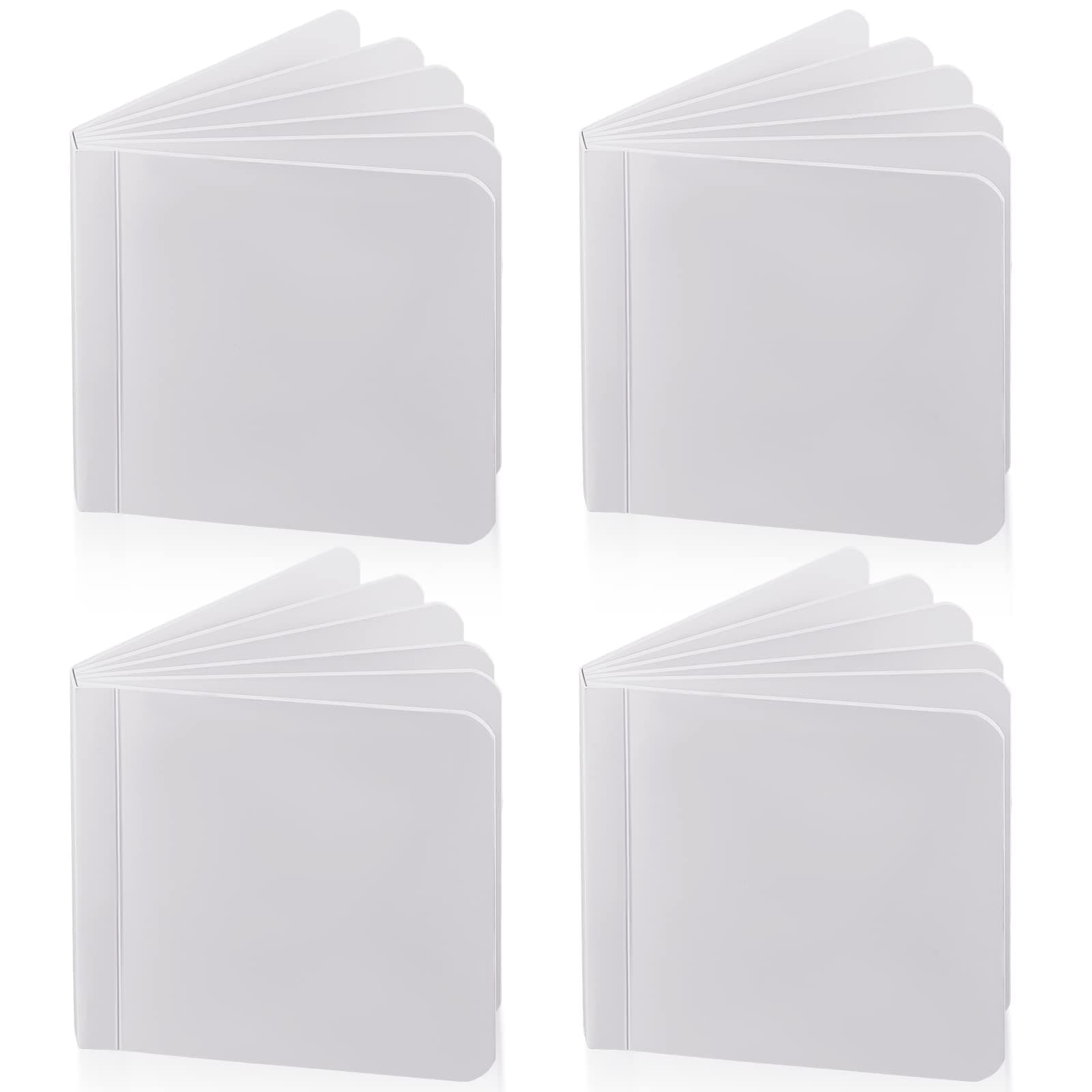 Gueevin 4 Pcs Hardcover Blank Board Book for Kids Chunky Thick Pages Book for Students Adults Sketching Drawing Writing School Office (5 x 5 Inch)