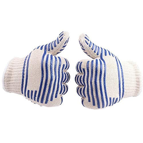 ELECTROPRIME Outdoor Work Kitchen Work Gloves White 500 Degrees High Temperature Resista L6Y8