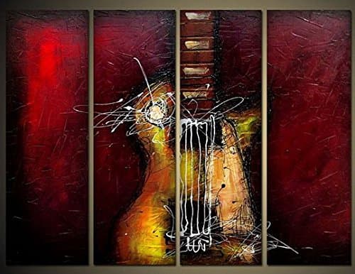 Phoenix Decor-Guitar Passion-Modern Canvas Art Wall Decor-Abstract Oil Painting Wall Art Ready to hang