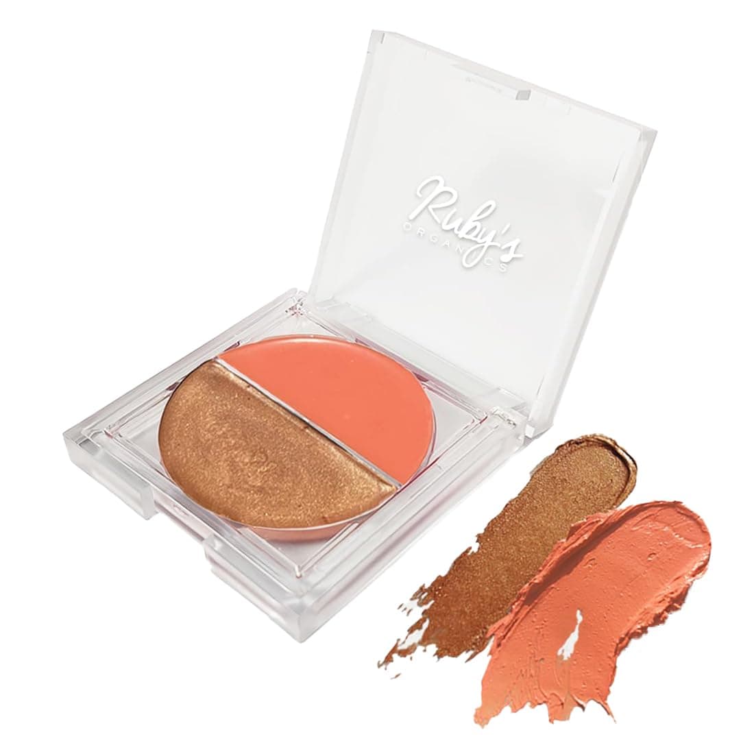 Cream Blush for Cheeks & Bronzer Duo Palette- Blusher for Face Makeup, Lightweight Flawless All Day Glow, All Skin Types, Natural &Paraben Free (Tan + Bronze) 9g