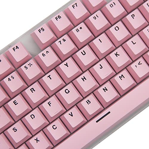 ABS Backlit Keycaps Top Printed 108 Keyset with Keypuller for 87/104/108 Keys Cherry MX Switches or Other MX Switches Backlit Mechanical Keyboard (Pink)