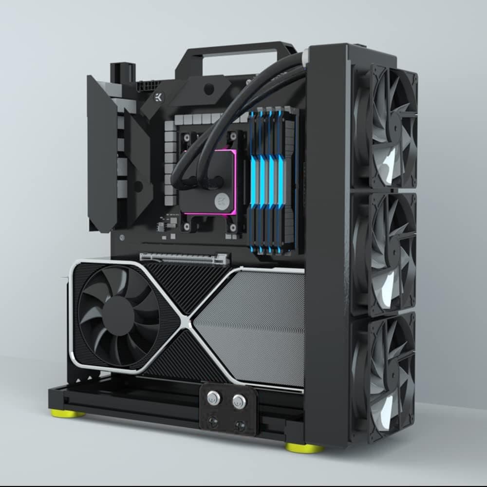 PC Creative Assembly Frame Test Bench，Open Air Frame Case, DIY Computer Motherboard Case Rack, ITX ATX MATX/EATX Open Aluminum Frame Chassis (EATX)