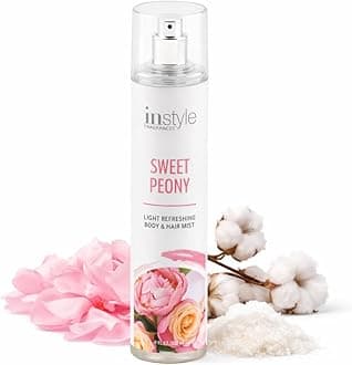 Light Refreshing Body & Hair Mist, Sweet Peony, Premium Women’s Body Spray, Infused with Panthenol, CLEAN, Vegan, Paraben-Free, Phthalate-Free, 8 Fluid Ounces