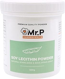 Mr.P Ingredients Soy Lecithin Powder 500g Stabilising & Emulsifying Agent Texture Improver Vegan Vegetarian Halal Kosher Non-GMO (Recyclable Pot)