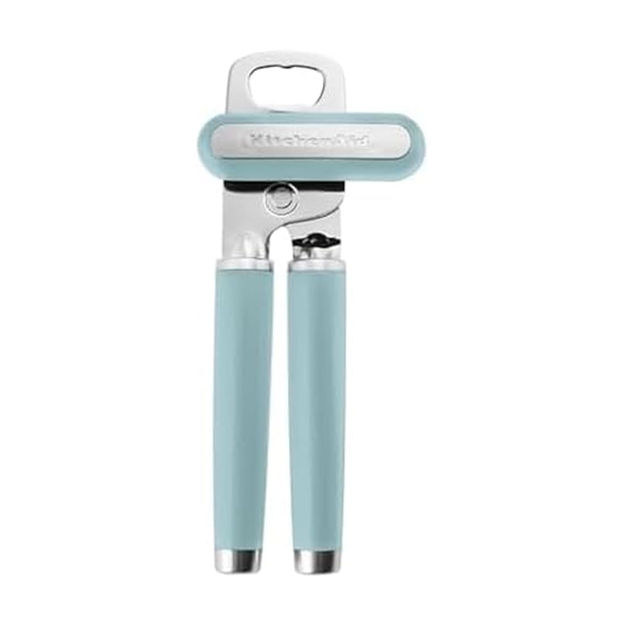 Classic Multifunction Can Opener and Bottle Opener Easy to Use, Razor Sharp Stainless Steel Cutting Wheel, Soft Ergonomic Handles, Mineral Water