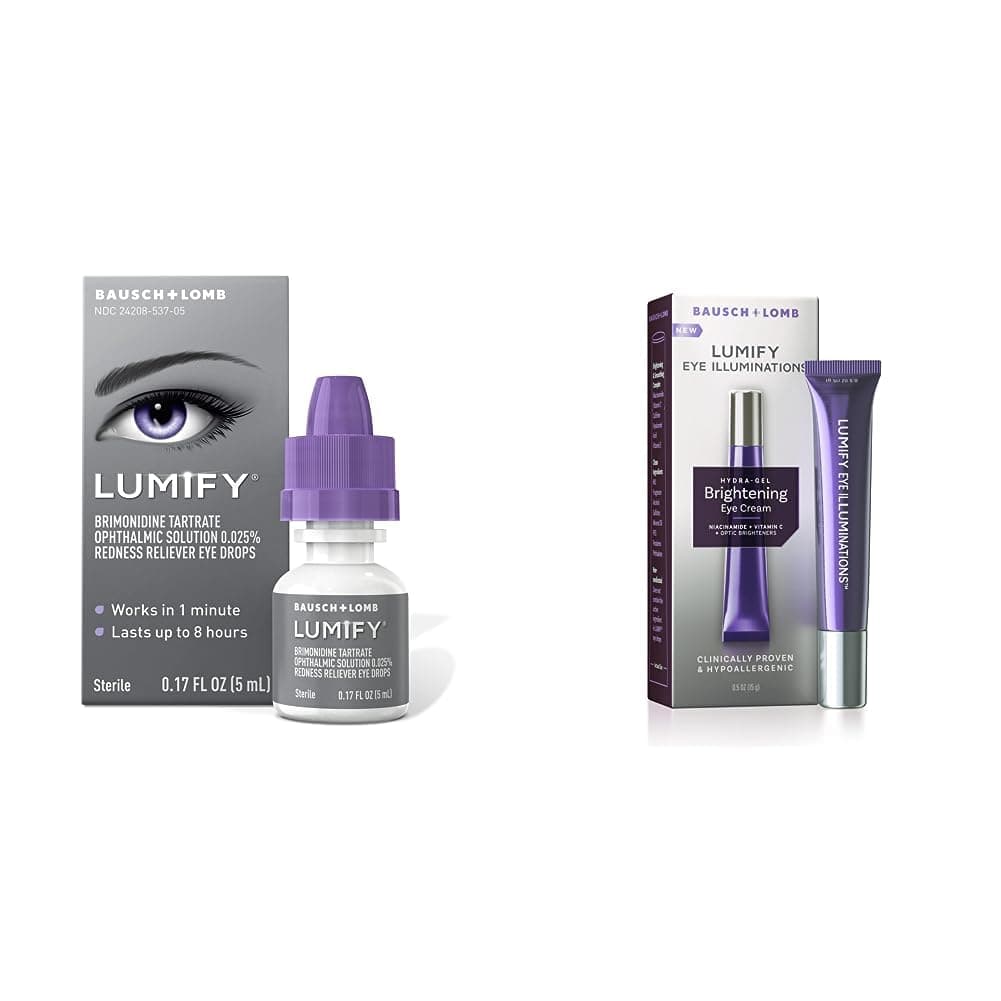 Redness Reliever Eye Drops 0.17 Fl Oz (5 mL) with Eye Illuminations Hydra-Gel Brightening Eye Cream