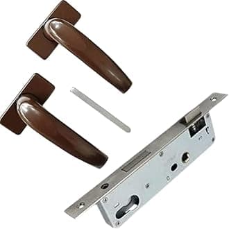 Robustline Aluminium Door Handle White with 20MM Lockbody, Heavy Duty Door Handle Set. (Brown)