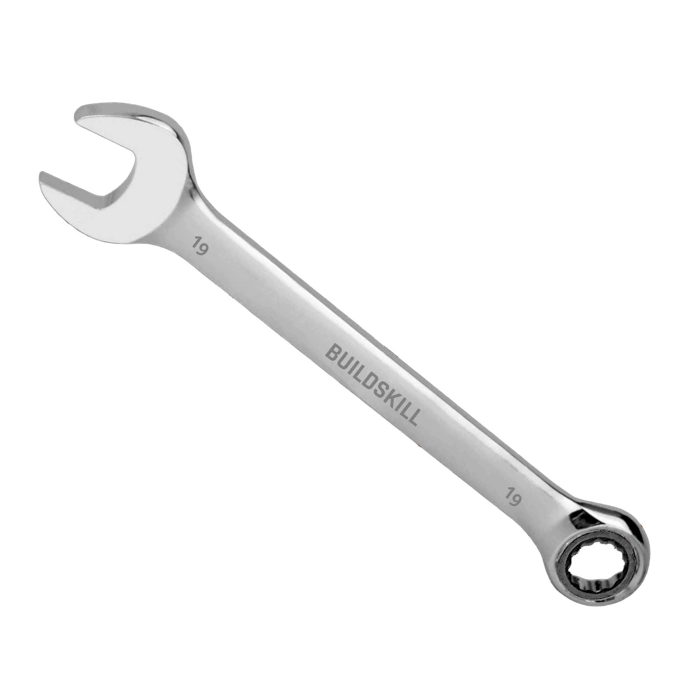 Cr-V 19mm Ratchet Spanner | Hardened | Rust-Proof | Polished Chrome Wrench with High Torque for Tight Spaces | Durable Wrench & Spanner for Auto & Home Repair