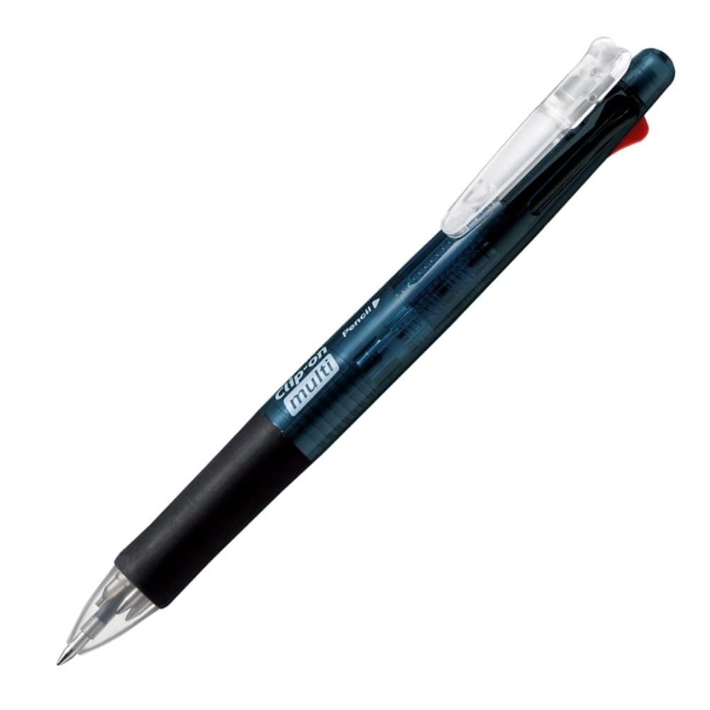 Zebra Multi-Function Pen, 4 Colors + Mechanical Pencil, Clip-on Multi, Black B4SA1-BK, 5.85 inches × 0.55 inches