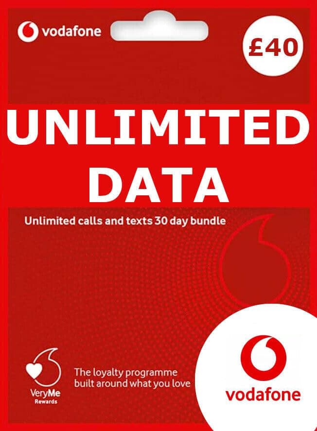 Sim Card £40 Unlimited Data, texts and calls