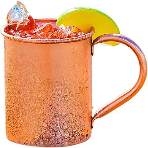 Purecopper 100% Copper Mug For Moscow Mule - Solid Pure Copper 16Oz - Bonus Recipe Cards Included!