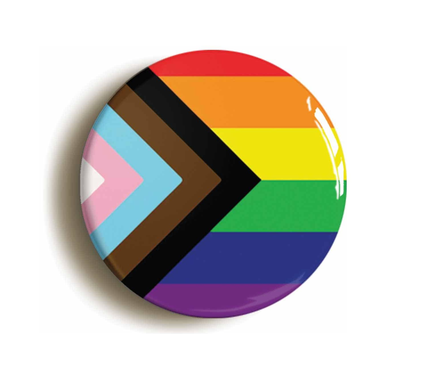DIVERSITY PROGRESS LGBTQ PRIDE FLAG BUTTON BADGE