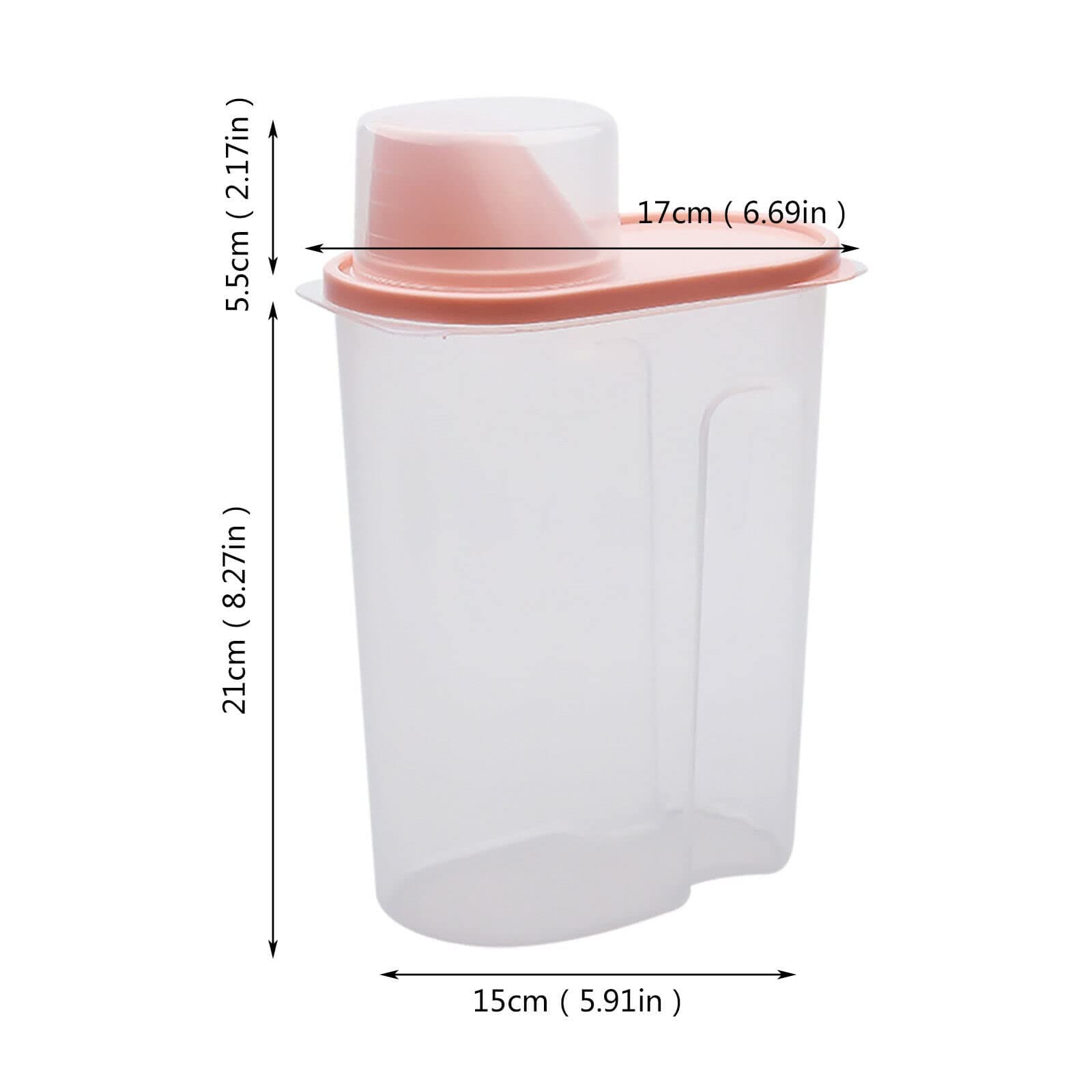 PREMIFY 8Pcs Cereal Containers Set |4pcs 2.5L + 4pcs 2L Capacity Airtight Food Storage Container | BPA Free Plastic Rice Storage Bin/Dispenser + Measuring Cup & Pour Spout