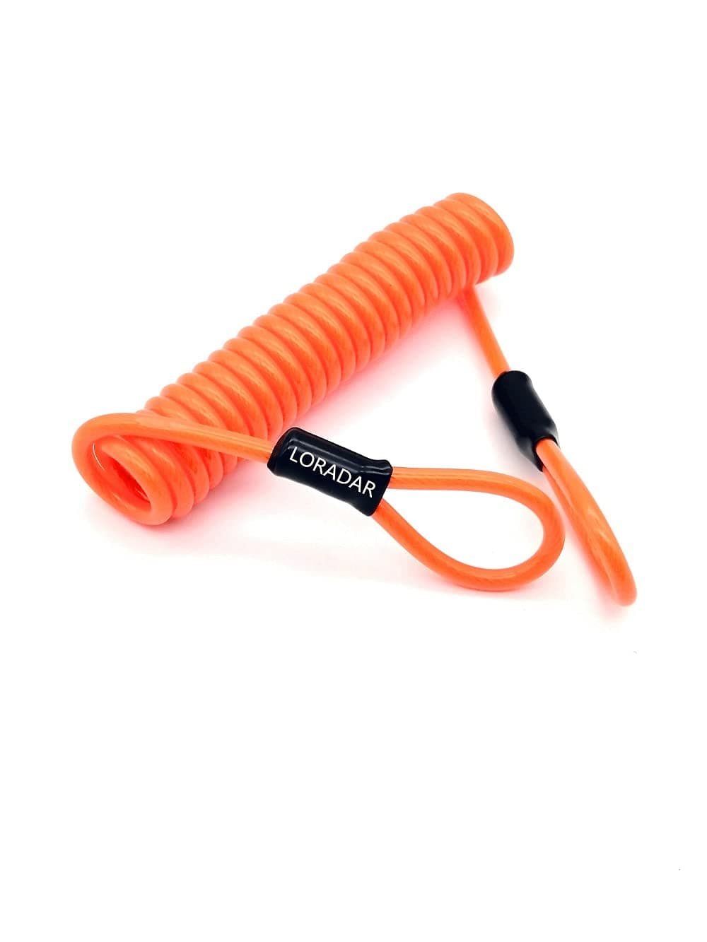 LORADAR Lock Safety Cable for Motorcycle, 6.5 Feet, Disc Lock Reminder, Orange