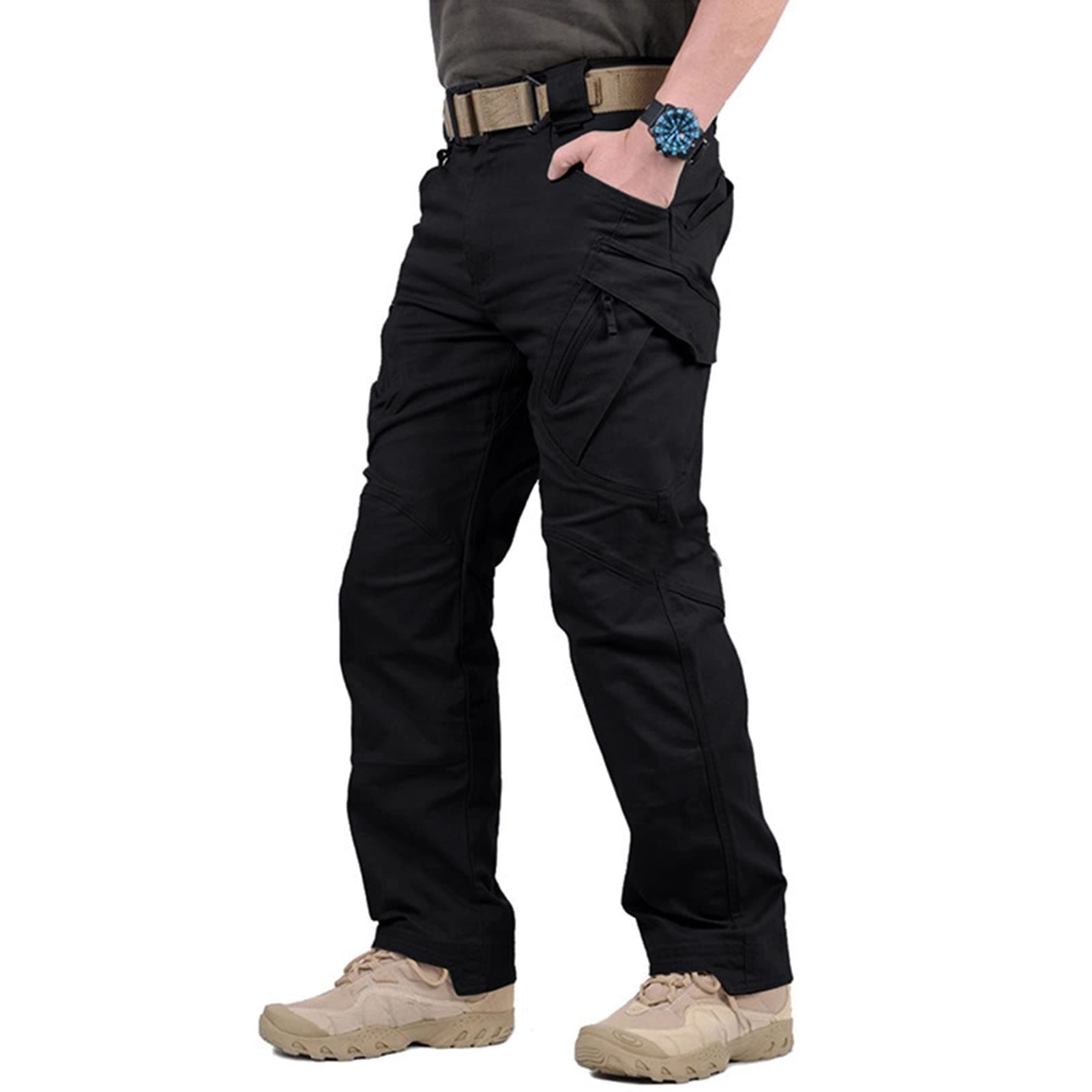 Mens Cargo Work Trousers Combat Tactical Outdoor Casual Pants with Multi-Pockets, Sporty Workout, Lounge, Casual Outdoor Trousers Suitable for Men and Women