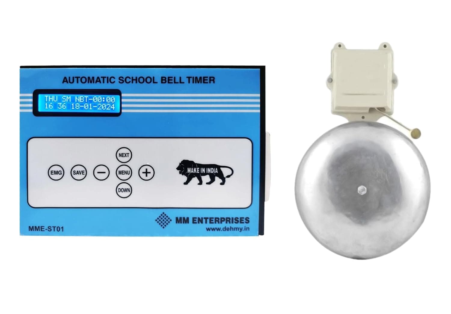 MME Automatic Timer System with 12 inch Gong Bell (Timer + GONG Bell 12 INCH)