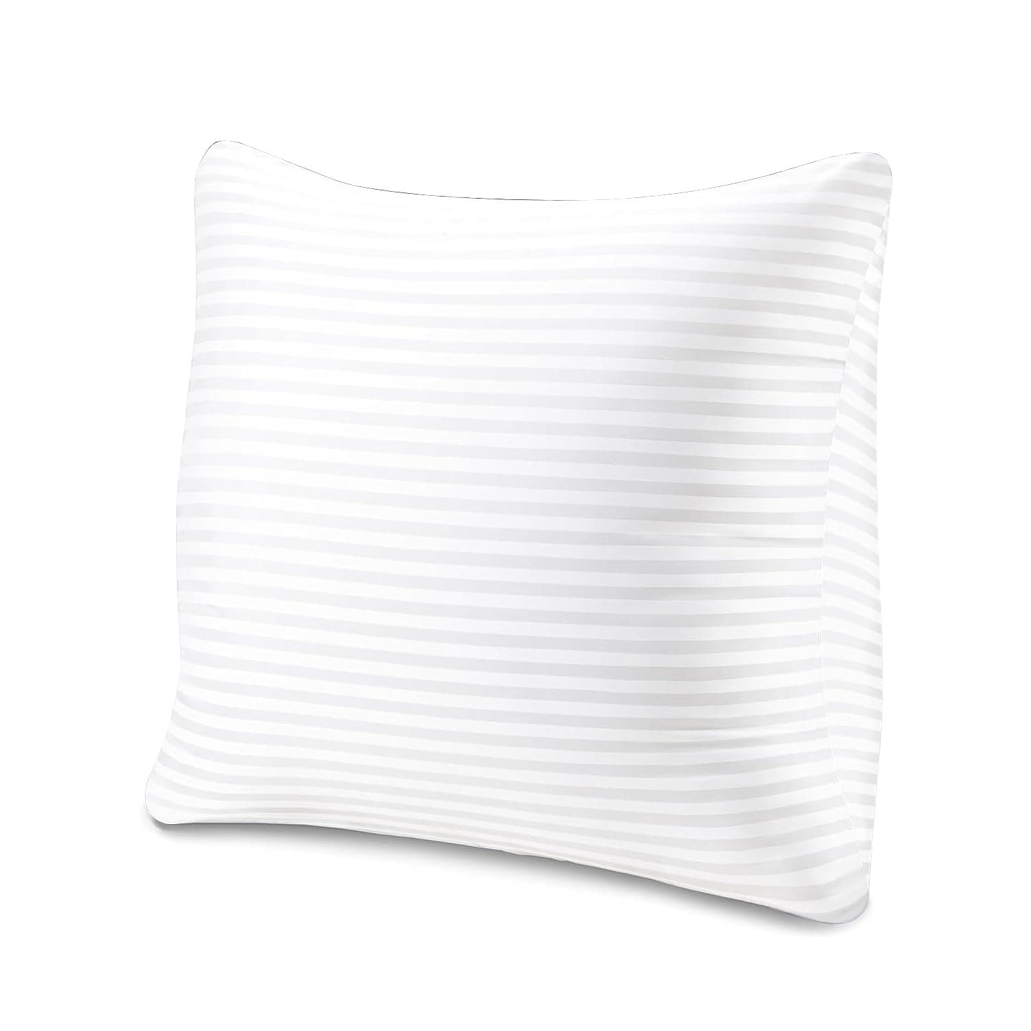 EvZ Premium 20x20 Pillow Insert (Single Pack) - Decorative Square Throw Pillow Form - Soft Polyester Stuffer with Elegant White Striped Shell - Ideal for 20x20 Covers
