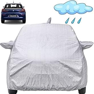 Autofact Waterproof Car Body Cover Compatible with Maruti Baleno 2022 with Mirror & Antenna Pockets (Shinning Silver).