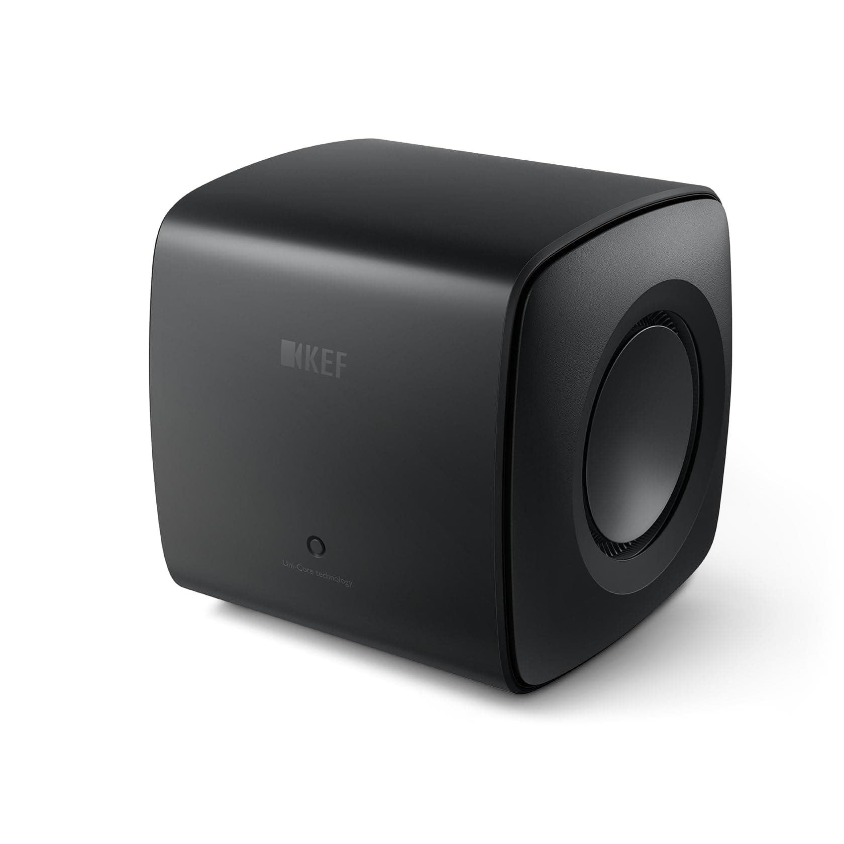 KEF KC62 Uni-Core Force-Cancelling Compact Subwoofer, Carbon Black (1000W)