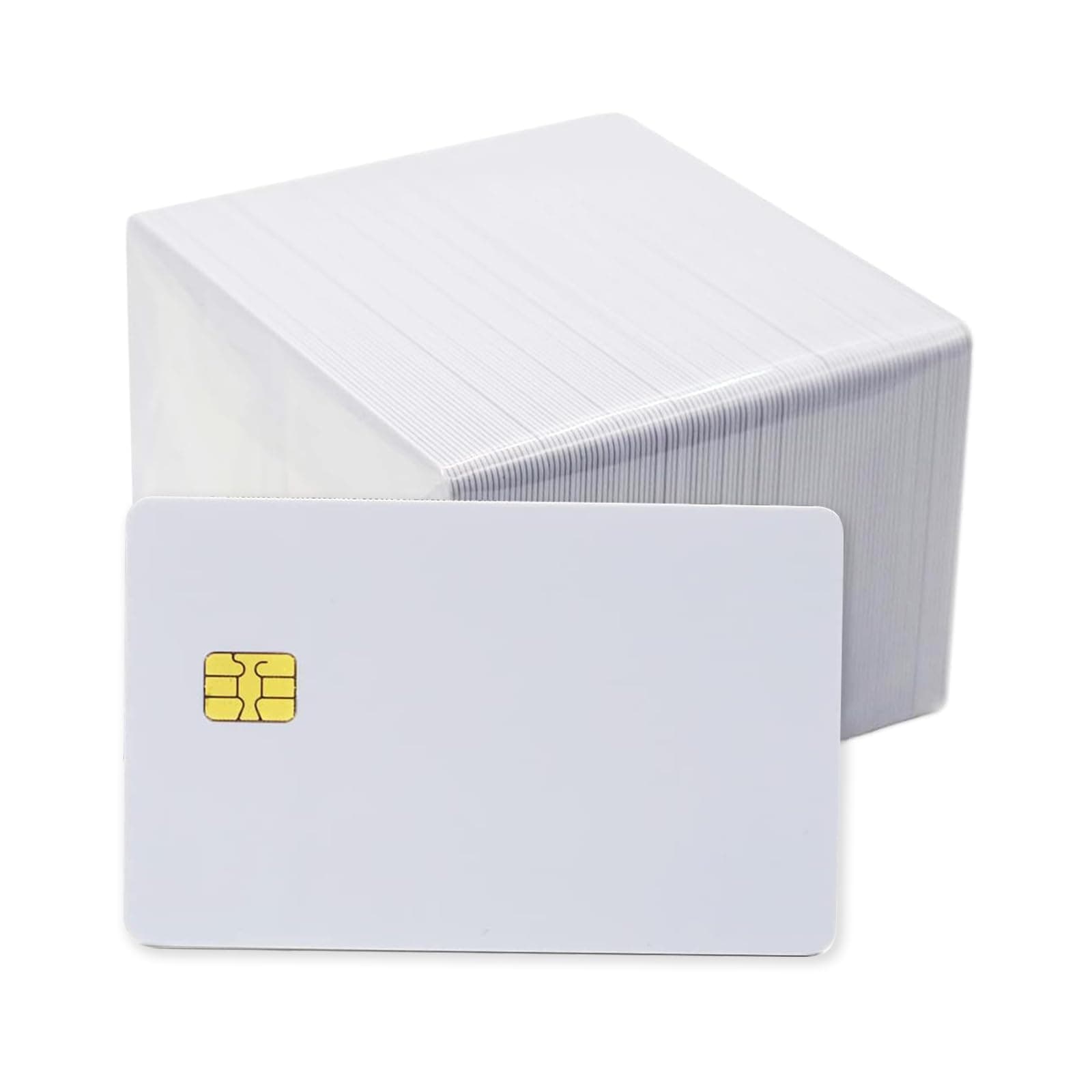 100 Pack ISO PVC Card with SLE4442 Chip Blank Smart Intelligent Card Contact IC Card Safe White Key Card for Access Control No Printing