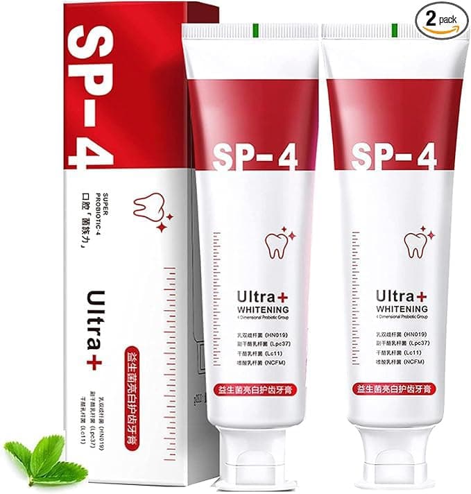 Sp-4 Toothpaste, Brightening & Stain Removing Toothpaste, sp-4 probiotic whitening toothpast，Natural Tooth Whitener. (2Pcs)