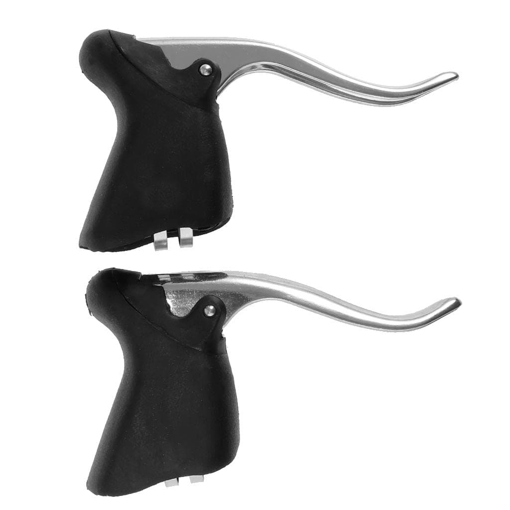 LOOM TREE® 1 Pair Road Drop Brake Levers Handles Bicycle Handbrake Set (Black+Silver)| Cycling | Bicycle Components & Parts | Brake Levers
