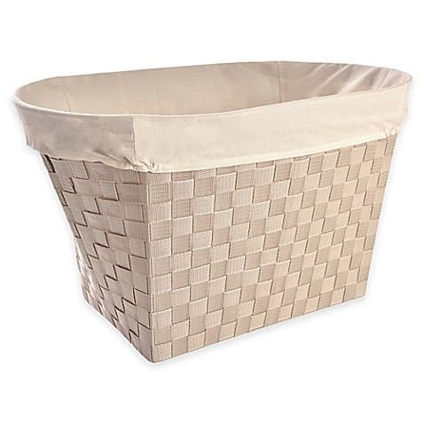 LaMont Home Linden Polyester Oval Hamper in Linen