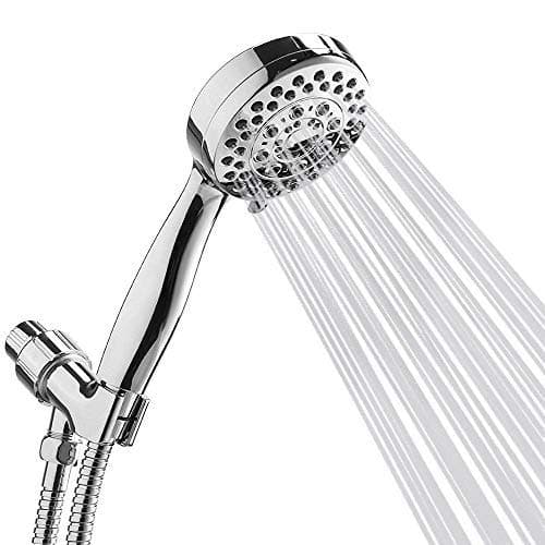 Handheld Shower Head, Ahbbry 5 Setting Showerhead Set with 60’’ Extra Long Stainless Steel Hose and Bracket Holder, Full-Chrome Finish Bathroom Hand Shower in Water Saving Mode，Easy Installation