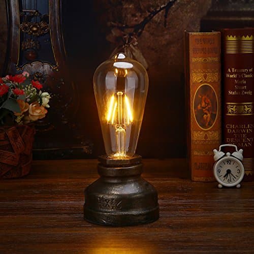Steampunk Table Lamp with Dimmer Switch,Vintage Style Lamp Holder E26 Iron Lamp Base (Bulb not Included)