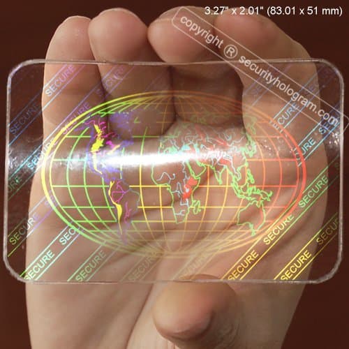 25 ID Cards Security Hologram Overlay Stickers with Micro Secure Technology SHID-10 "Protected World"