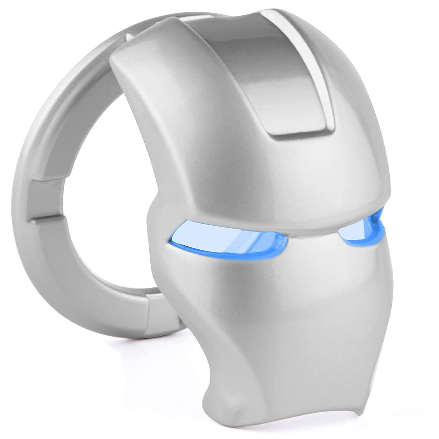 Iron Man Push to Start Button Cover，Car Ignition Button Cover，Car Start and Stop Button Decoration Ring，Anti Scratch Car Button Decoration Ring（Silver）