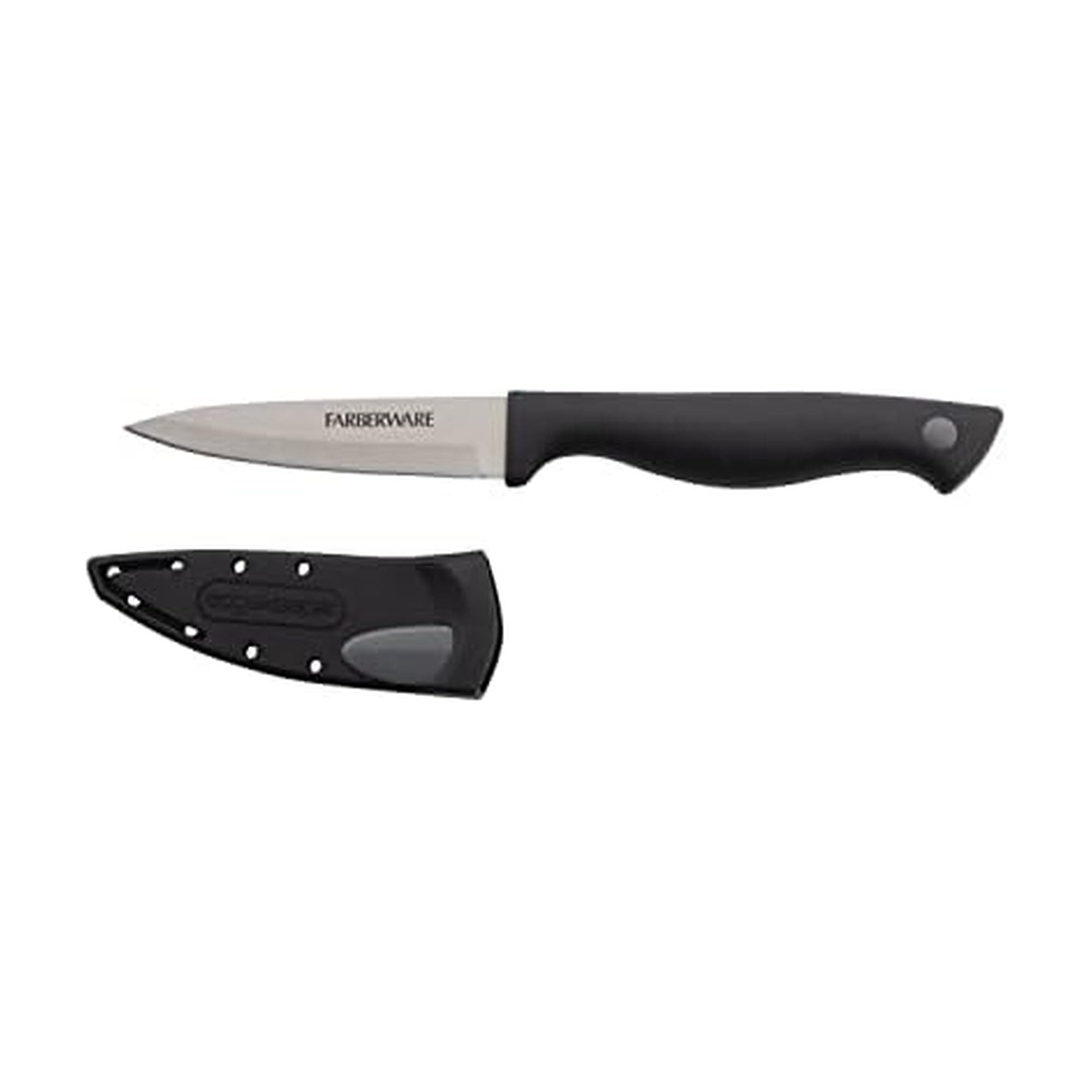 Edgekeeper 3.5-Inch Paring Knife with Self-Sharpening Blade Cover, High Carbon-Stainless Steel Kitchen Knife with Ergonomic Handle, Razor-Sharp Knife, Black