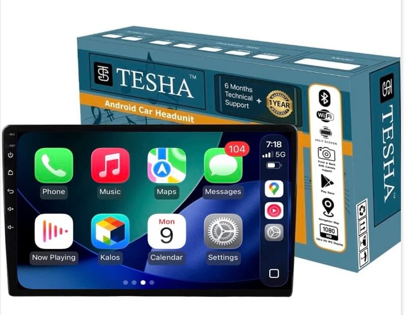 - 9" Android Car Stereo/Headunit for car/Capacitive Touch Screen/GPS + Steering Control Module/Full HD Screen (Ts9 4/32(Wireless Android auto & Carplay))