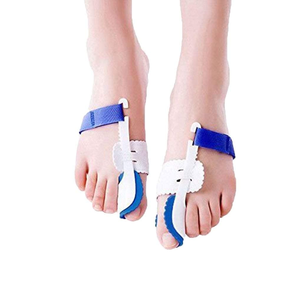 Bunion Corrector, ROMUCHE 2pcs Adjustable Velcro Bunion Protector for Treating Pain in Hallux Valgus, Bunion Relief Protector Brace Kit for Big Toes Joint, Bunion Pads, Toe Straightener, Blue