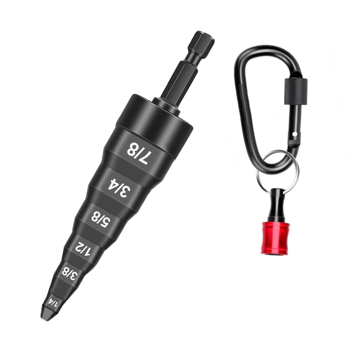 Swage Tool Drill Bit with Holder, 6 in 1 HVAC Repair Tube Copper Pipe Expander Flaring Tool for Multifunction Air Conditioner Repairing with 1/4'', 3/8'', 1/2'', 5/8'', 3/4'', 7/8'' Bits