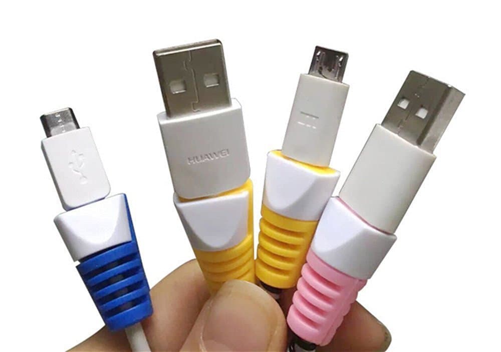 Safe Cables - Super Strong - 4 Pc (2 Pairs) Pack - New Model Cable Protector Saver for Phone USB/Cables- 4 Pc(2 Pairs) Pack of Random Colour