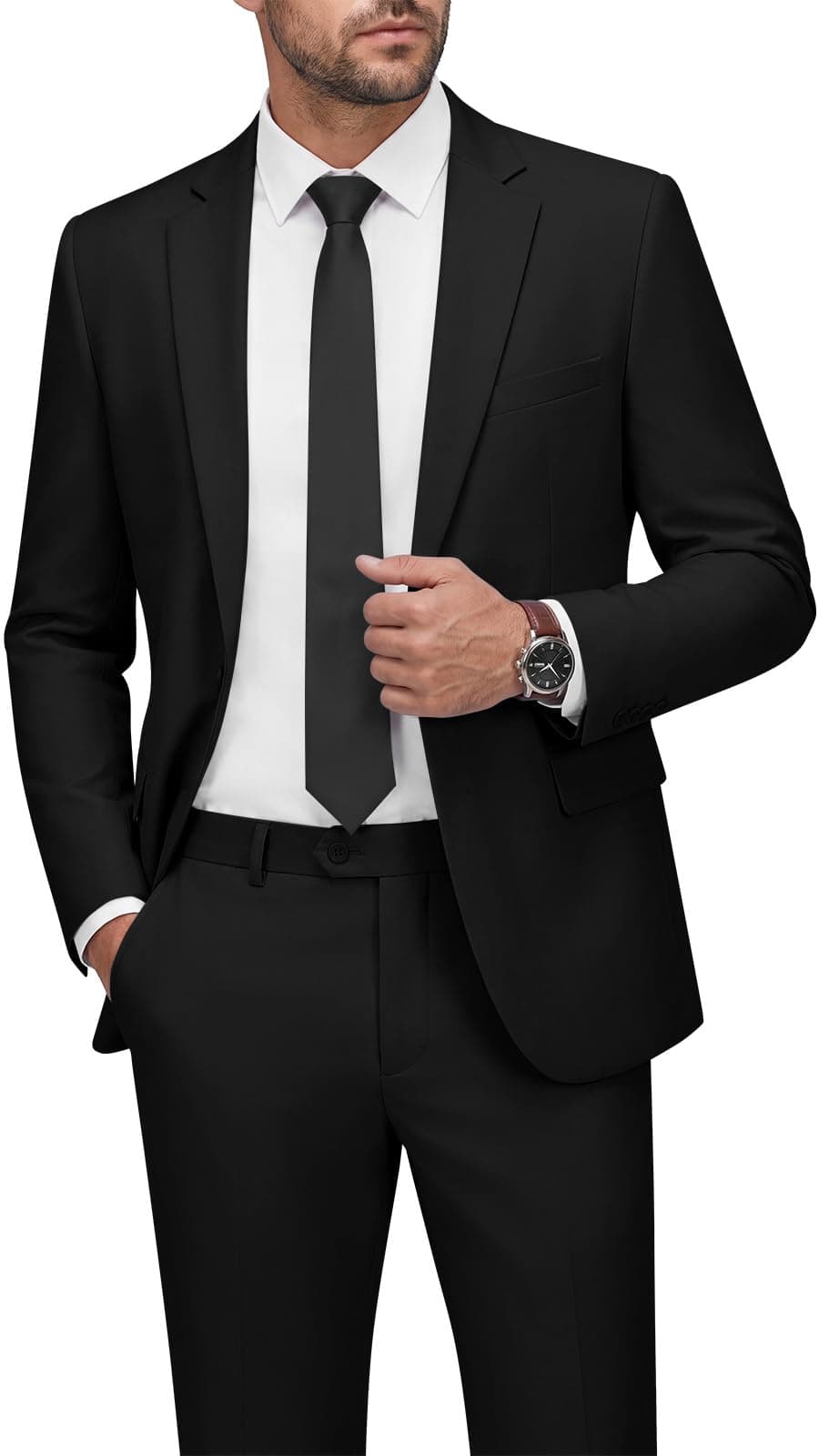 Men's Suits Slim Fit 2 Piece One Button Blazer Jacket Wedding Prom Tuxedo Pants Set