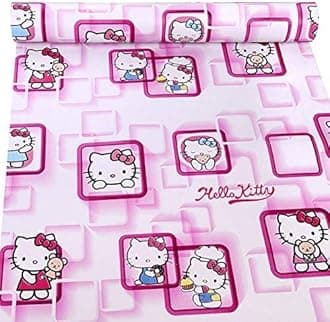 Oren Empower Self Adhesive Hello Kitty Wallpaper/Waterproof PVC Vinyl Wallpaper for Bedroom, Living Room, Dining Hall, Master Room - 45 X 500 cm (Pink)