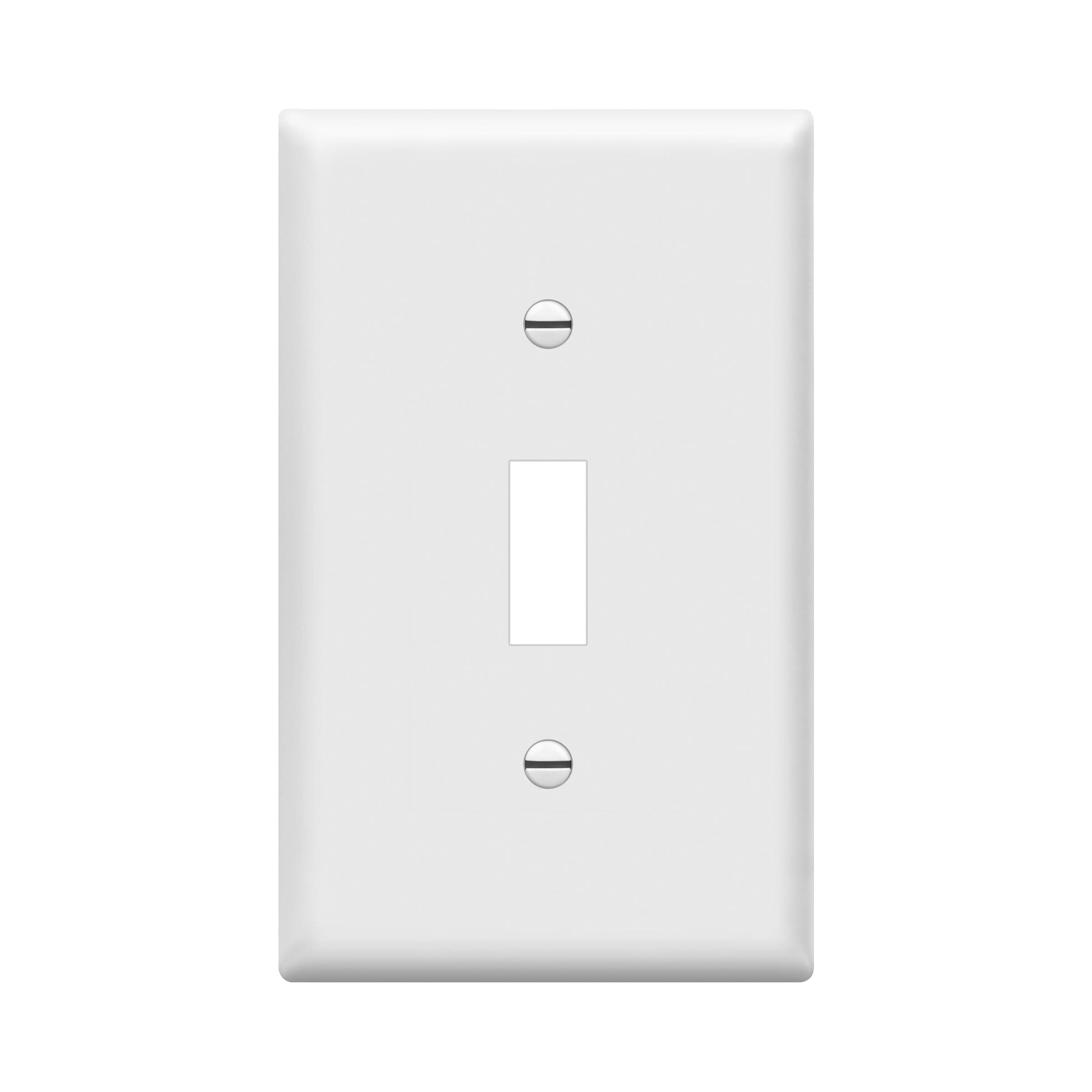 ENERLITES Toggle Light Switch Wall Plate, Gloss Finish, Size 1-Gang 4.50" x 2.76", Unbreakable Polycarbonate Thermoplastic, 8811-W, White